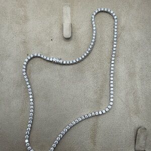 16” 3mm Sterling Silver Moissanite Tennis Chain